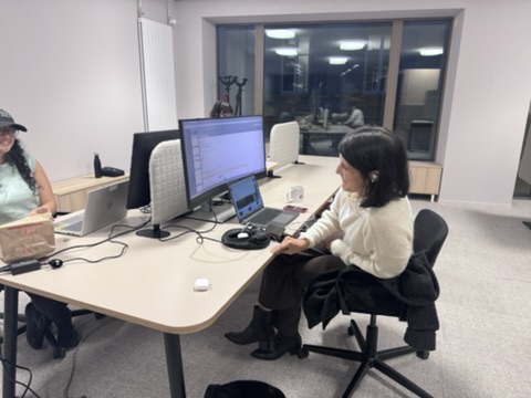 Ergonomic workstations upstairs at Coffice