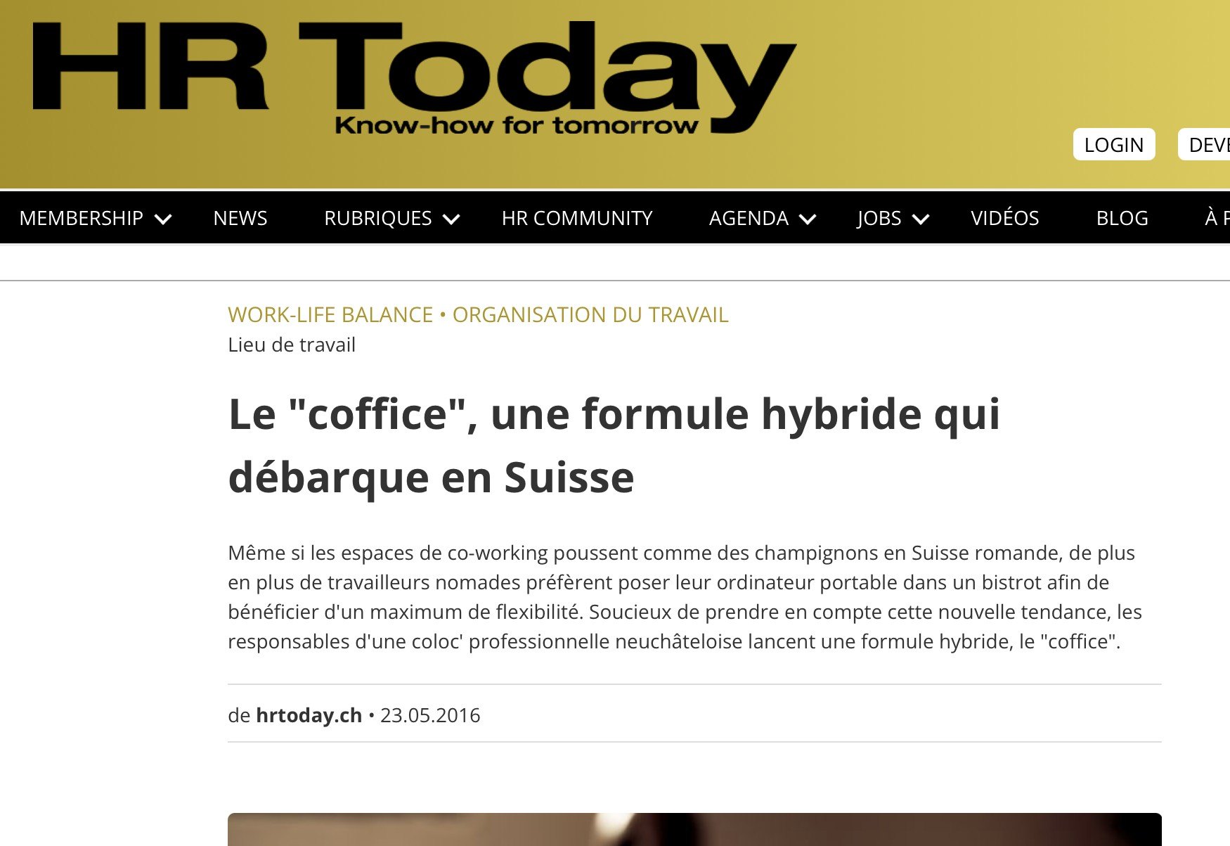 HR Today article about Coffice