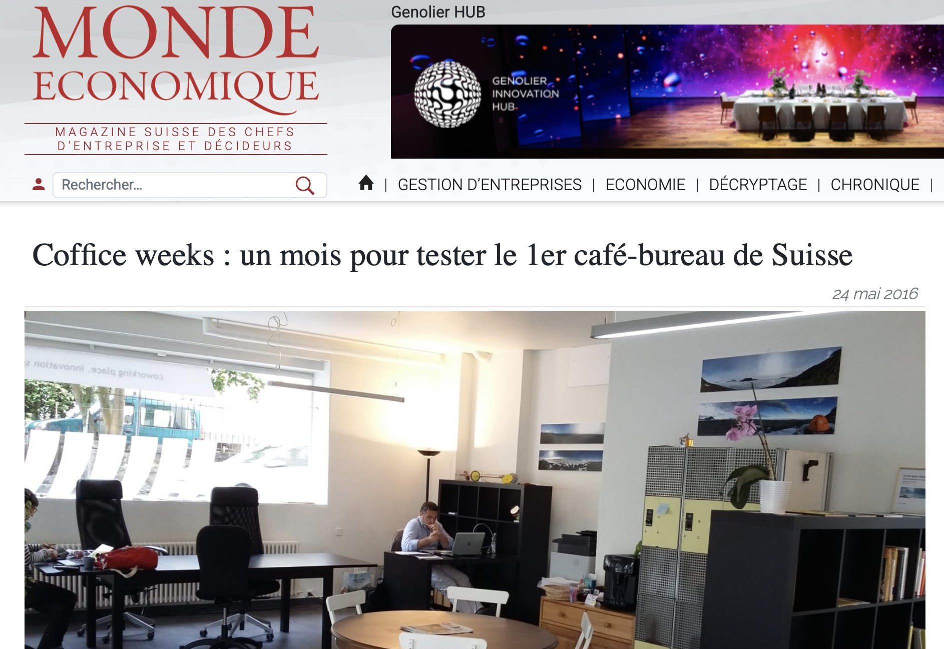 Le Monde Économique article about Coffice